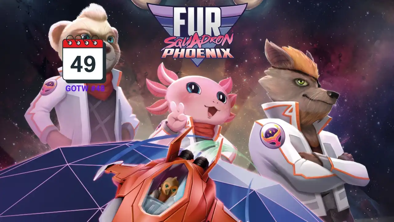 FUR Squadron Phoenix Game of the Week 49 feature image with the main cast and player ship