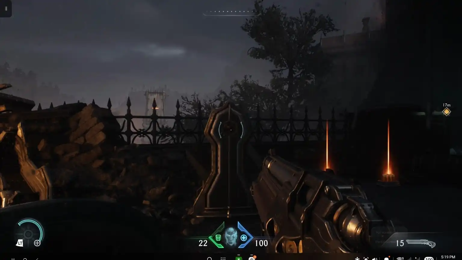 DOOM The Dark Ages gameplay running through Xbox Cloud Gaming on Samsung DeX with the DeX taskbar visible