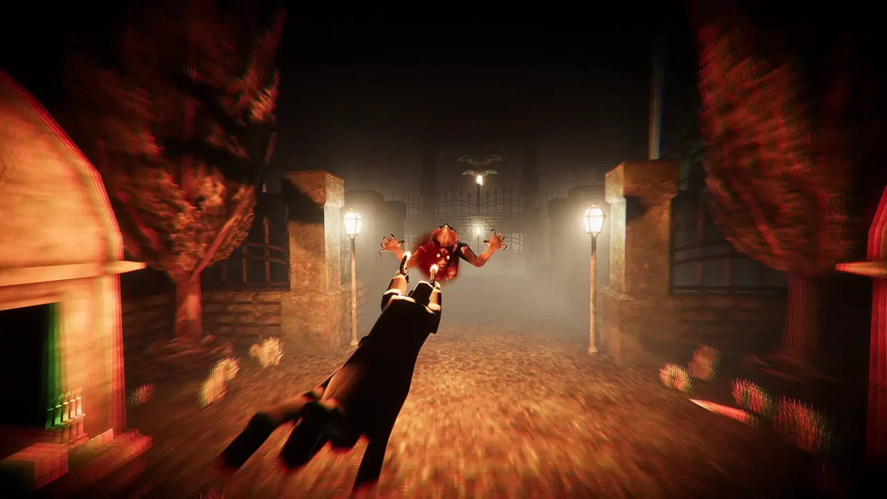 El Paso, Elsewhere player diving through a graveyard while firing dual pistols at a supernatural enemy