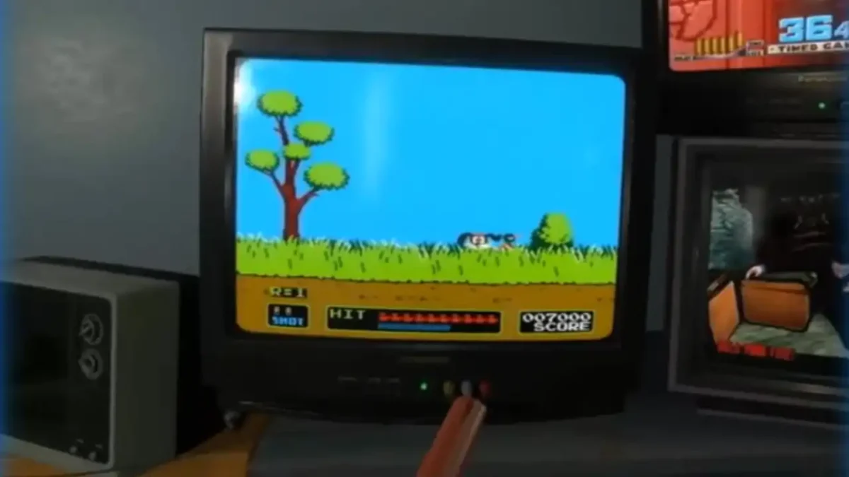 EmuVR room with three CRT televisions running different retro games simultaneously