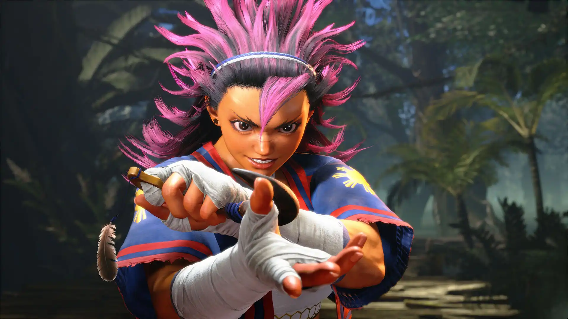 Yasmine holding a karambit in Street Fighter 6
