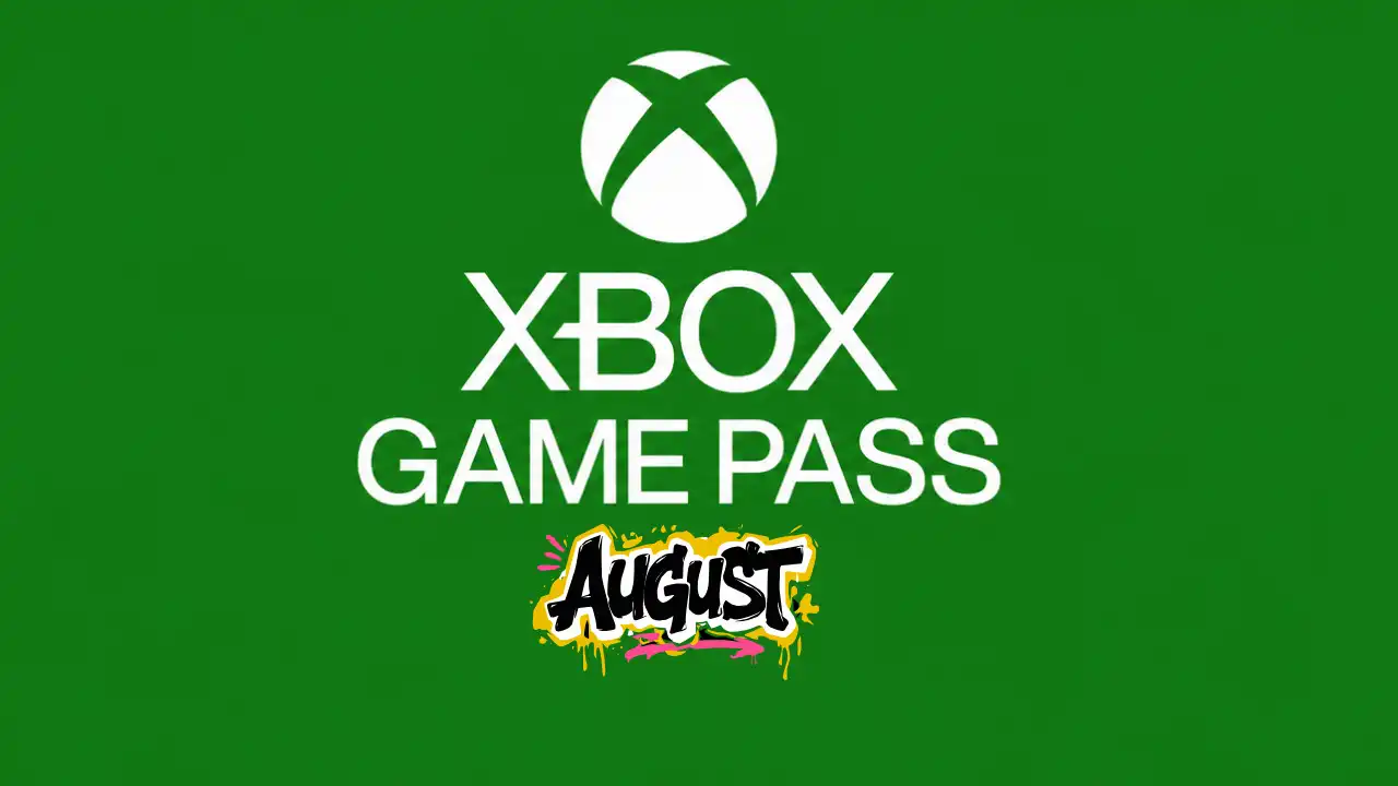 Xbox Game Pass logo with August text on a green background