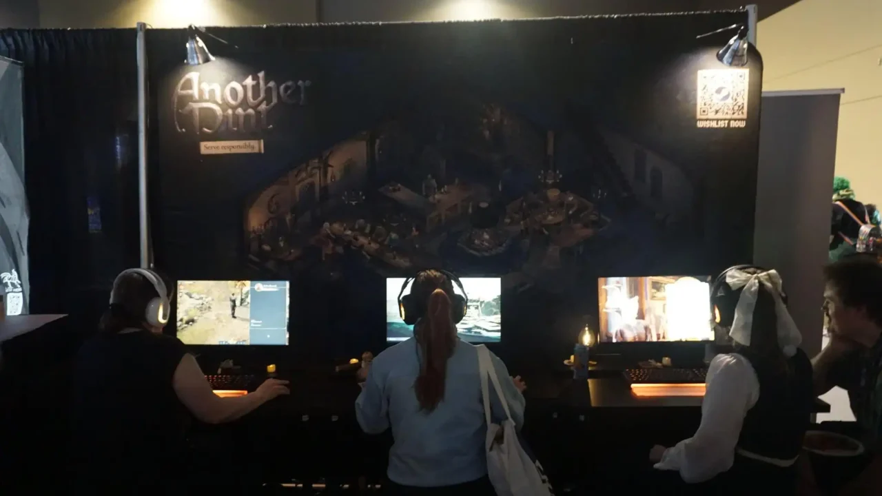Players trying Another Pint at its PAX West 2026 booth