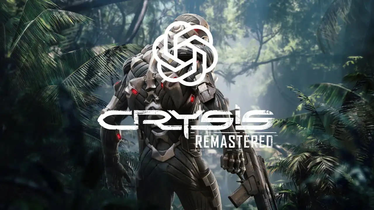 ChatGPT logo over Crysis Remastered artwork