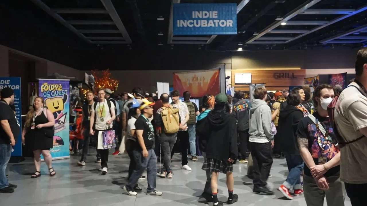 Indie Incubator at PAX West 2026 Crowded Indie Incubator area at PAX West 2026 with attendees visiting indie game booths