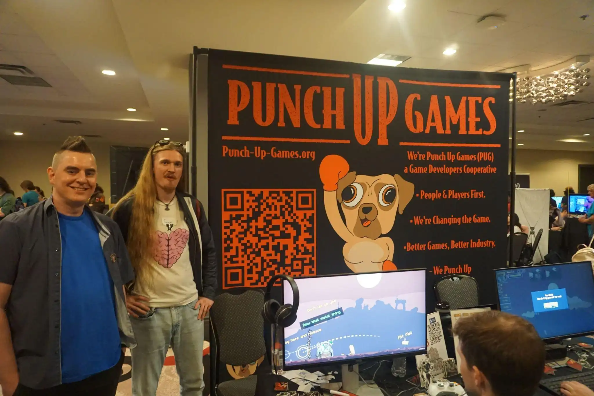 Punch Up Games developers with Dig Too Deep at Seattle Indies Expo 2026