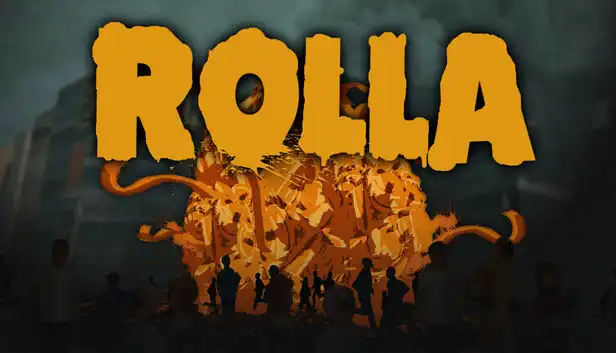 ROLLA title above an orange mass of creatures and silhouetted people against a dark city backdrop.