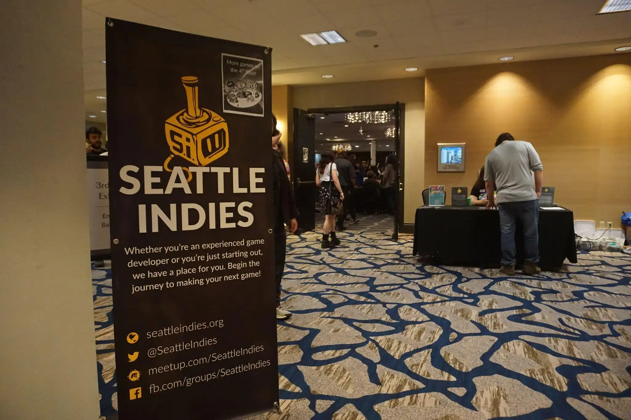 Seattle Indies Expo entrance during SIX 2026