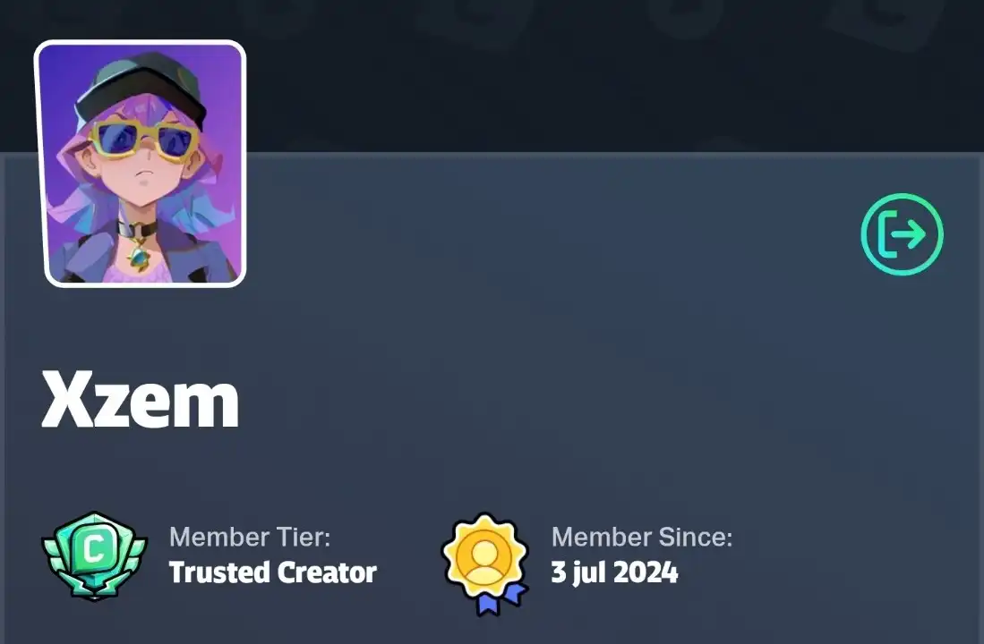 Supercell Creators Program profile showing Xzem as a Trusted Creator since July 3, 2024