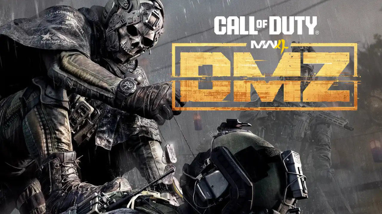 Call of Duty DMZ promotional artwork featuring armed soldiers in tactical gear alongside the DMZ logo.