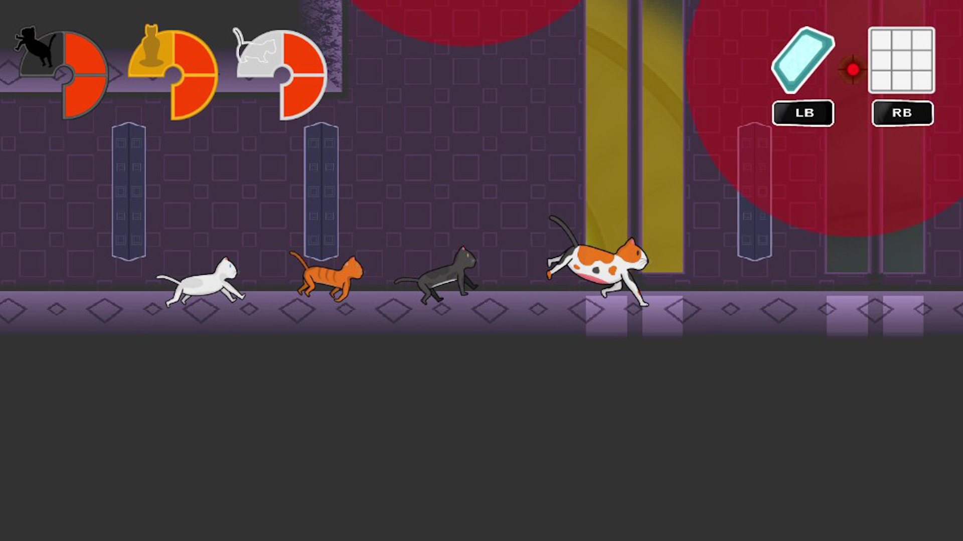 Four cats moving together through an alien facility in A Simple Expurriment.