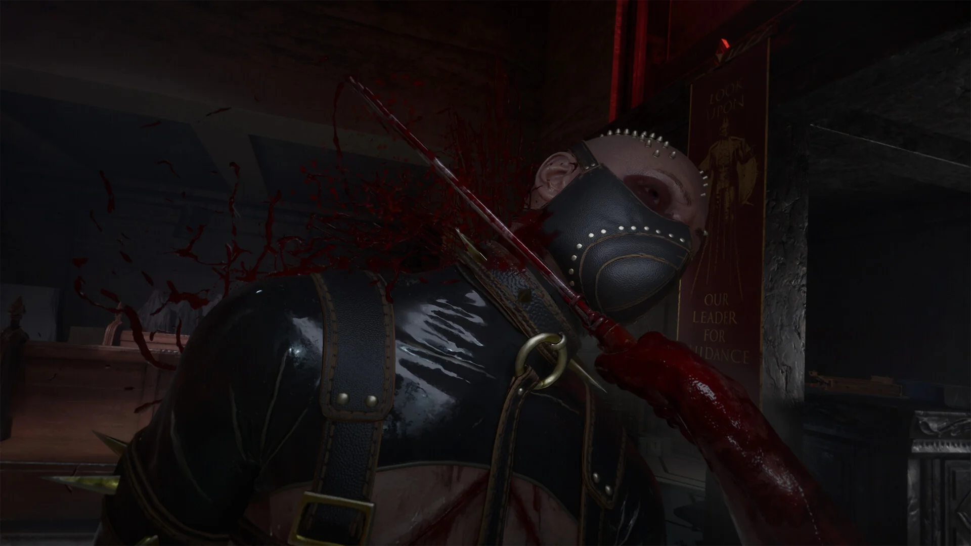 A bloodied hand attacks a masked enemy in close-quarters combat in Hellraiser: Revival.